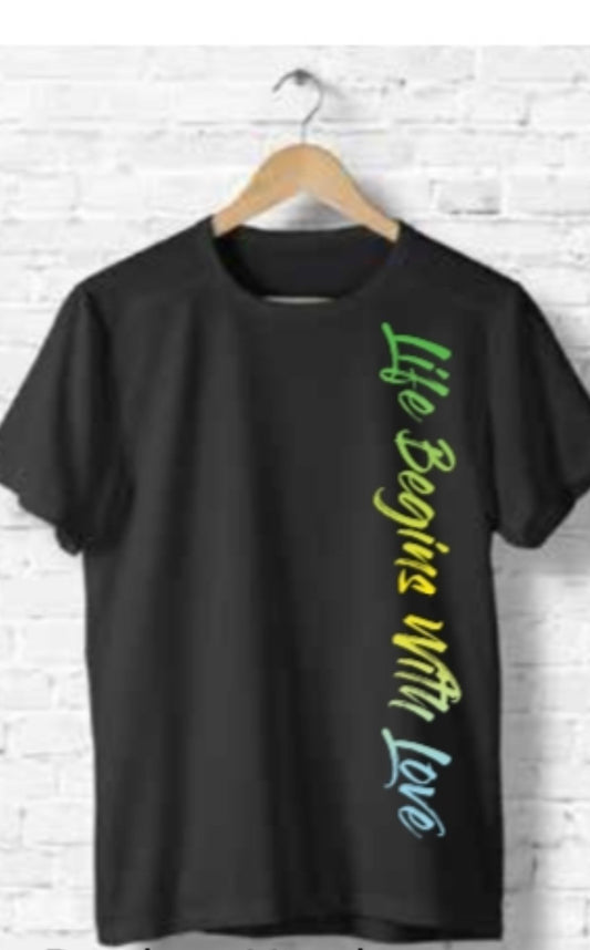 "Life Begins With Love 3 colors vertical"
