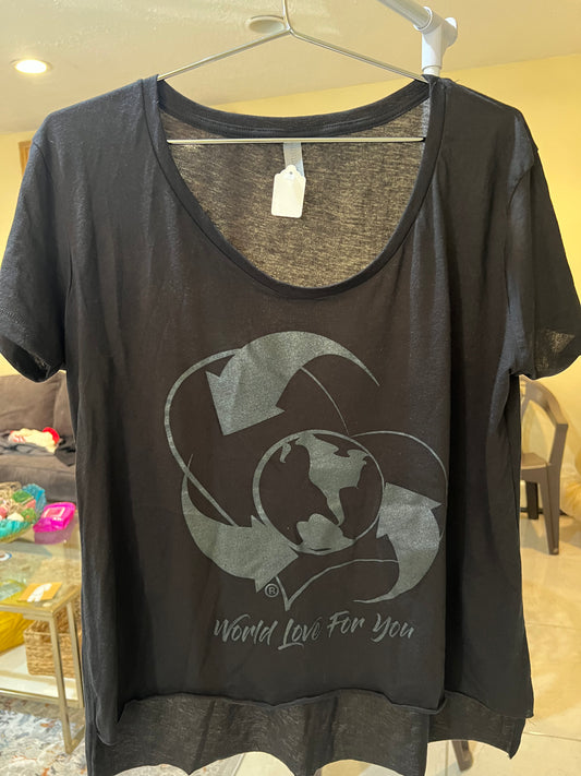 LOGO+World Love For You Scoop Neck (Black & Grey)